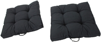 Ambientehome Kastenkissen Loungekissen, 2er-Set 50x50 cm Dunkelgrau Auflagen, 65 Prozent Baumwolle, 35 Prozent Polycotton