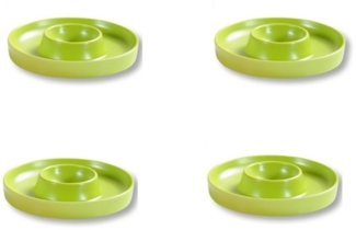 Kesper | Eierbecher, 4er Pack, Material: ø 10 x H 2 cm, Melamin, Maße: cm, Farbe: Grün | Der ideale Frühstücksbegleiter