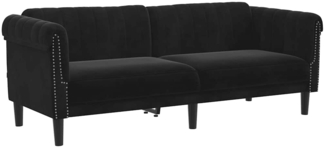 vidaXL Sofa 3-Sitzer Schwarz Samt 372590