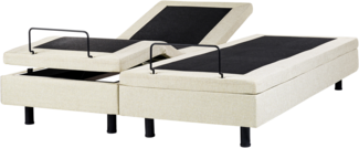 Verstellbares Bett ohne Kopfteil Stoff DUKE II 180 x 200 cm Beige