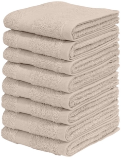 my home Gästehandtücher Vanessa, als Set und Serie erhältlich, 8 Gästehandtücher, 30x50cm, Walkfrottee (Set, 8-St), Handtücher mit Bordüre, 100% Baumwolle, einfarbig, weich