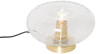 Qazqa Tischleuchte Ayesha, ohne Leuchtmittel, E27, Gold, Art Deco, Glas, 1-flammig