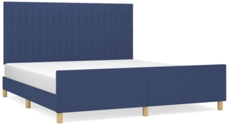 Doppelbett, Polsterbett mit Kopfteil Stoff Blau 160x200 cm