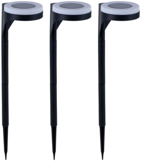 3er Set LED Solarleuchte, Up & Down, schwarz, Erdspieß, H 45 cm