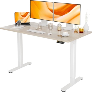Höhenverstellbarer Elektrischer Schreibtisch 140x60 cm Beige