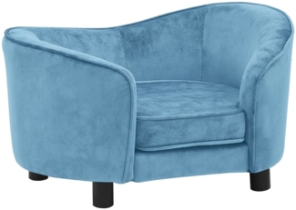 vidaXL Hundesofa, Türkis, Plüsch, 40 x 49 x 69 cm