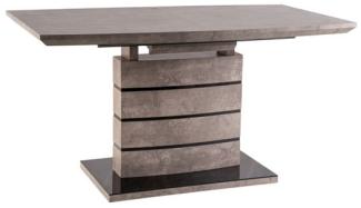 Esstisch Säulentisch Leonardo 140-180x80x76cm beton schwarz ausziehbar