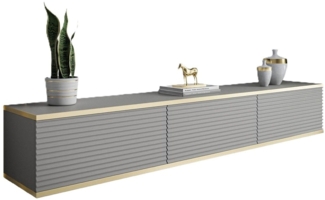 ALLHOUSE24 Lowboard hängender TV Schrank RIVERA 175 Breite geriffelte Fronten BERLIN