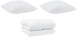 vidaXL Decke mit Kissen 3 pcs Weiß Mikrofaser und Daunenfedern 3377921