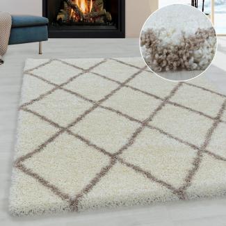 Miovani Hochflor-Teppich Langflorteppich kariert Hochflorteppich Shaggy Wohnzimmer