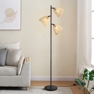 HOME DELUXE Stehleuchte aus Rattan FELIA - Beige