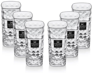 Three Sixty Vodka Wodka Shotgläser Gläser Glas Set - 6 Stück 2 und 4cl geeicht