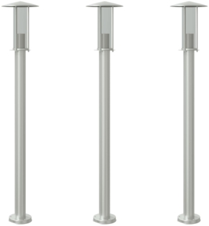 vidaXL Wegeleuchten 3 Stk. Silbern 100 cm Edelstahl 4006352