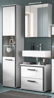 Badmöbel Set Telly in weiß Hochglanz 3-teilig 115 cm