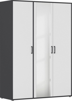 rauch Drehtürenschrank Kleiderschrank Schrank Garderobe Wäscheschrank VOYAGER (in 3 verschiedenen Ausstattungen BASIC/CLASSIC/PREMIUM) mit modernen Griffen in Graumetallic und Spiegel
