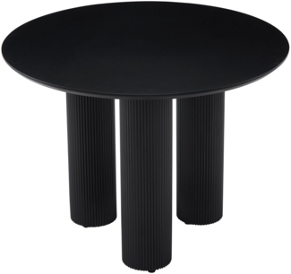 Selsey 'Fascons' Esstisch rund mit geriffelten Säulenbeinen, Schwarz 100 cm