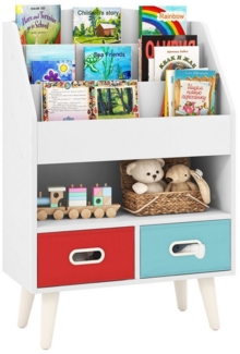 KOMFOTTEU Bücherregal, Kinderregal mit 3-stöckigen Regalen, offenem Fach