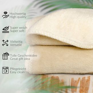 Plaid Betty hochwertige Decke Kuscheldecke Tagesdecke Reisedecke Decke, ANRO, Wendedecke kuschelig-weich 130x160 cm Beige-Creme