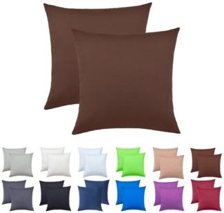 NatureMark Kissenbezüge 2er Pack Jersey Kissenbezug Kissenhülle, (2 Stück), Kissenhülle in vielen Größen und Farben (40 x 40 cm, Schoko braun)