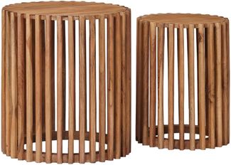 vidaXL Beistelltisch-Set mit Speicher mit Tür Braun 40 x 40 x 45 cm 42020067