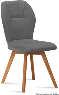 Esszimmerstuhl (8er-Set) Donia 51 x 92 x 60 Eiche geölt/Grau