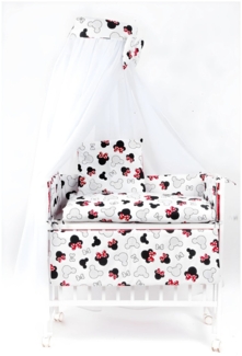 Beistellbett Minnie Mouse Komplettset mit Matratze & 7-teiligem Set