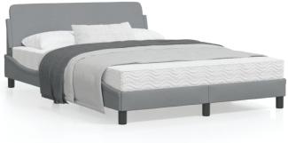 vidaXL Bettgestell "Dover" Hellgrau 120x200 cm Stoff 373145