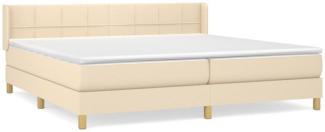 Boxspringbett mit Matratze Stoff Creme 200x200 cm, Härtegrad: H2 [3130302]