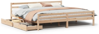 vidaXL Massivholzbett ohne Matratze 200x200 cm Kiefer 3301618