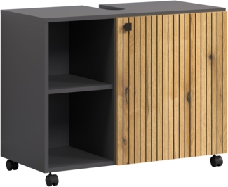 Waschbeckenunterschrank Bliss in Evoke Eiche und grau 80 cm