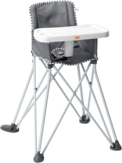 ingenuity Hochstuhl Pop ‘N Dine Portable High Chair - Grau, ideal für Unterwegs