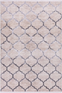 Carpetilla Designteppich Wohnzimmer Teppich Designer Teppich abstrakte modern Beige-Grau, Rechtetig, Höhe: 13 mm, Wohnzimmer