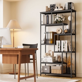 Bealife Bücherregal,6 Etagen, freistehendes Regal für Wohnzimmer, Büro,180x100x30cm