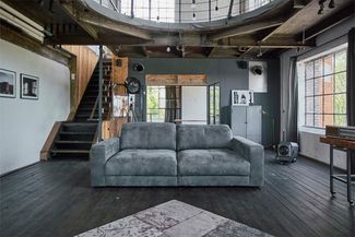 Sofa Ledersofa GIGANT 4 Sitzer Leder nobile anthrazit 86 x 148 x 295 cm