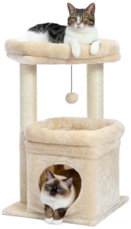 PAWZ Road Kratzbaum Kleiner Katzenbaum, mehrstöckiger Katzenturm,gemütlicher Katzenwohnung, mit Sisal-überzogenem Kratzbaum