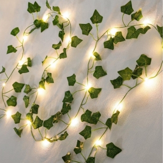 Coonoor LED-Lichterkette 2m Efeu Lichterkette mit 20 LEDs für Innen und Außen Deko