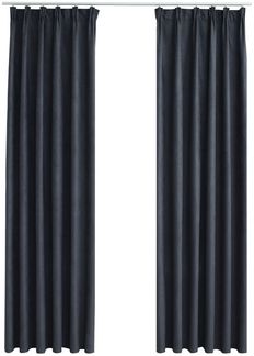 vidaXL Verdunkelungsvorhänge mit Haken 2 Stk. Anthrazit 140x175 cm 134461