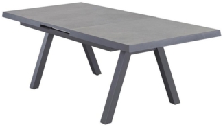 Outdoor Gartentisch VIVERA, Anthrazit, Betonoptik, Aluminium, Keramik, Ausziehbar, B 160 x H 75 x T 100 cm