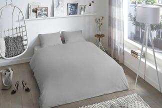 good morning Renforcé Bettwäsche 3 teilig Bettbezug 200 x 220 cm Kopfkissenbezug 60 x 70 cm Uni duvet cover 0270. 50. 02 Light grey