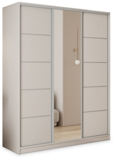 Masseno Schwebetürenschrank PINA Kleiderschrank mit Spiegel und Schubladen Schlafzimmerschrank