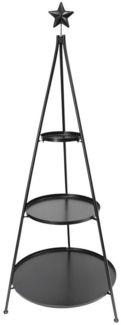 Dekoleidenschaft 'Klassik' 3-stöckige XXL Etagere, Metall schwarz matt, 128 x Ø 54 cm