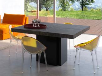 Temahome Dusk Esstisch 130 x 130 cm Beton Schwarz