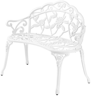 VINGLI Bank Gartenbank Metall Aluminium Rose, wetterfeste Sitzbank für 2 Sitzer