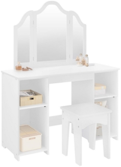 Woltu Schminktisch (1-St), Mädchen Kosmetiktisch mit Hocker Spiegel, weiß