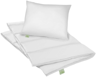 Dreamstar Microfaserbettdecke + Kopfkissen Eco, Bettdecke 135x200 oder 155x220 cm mit Kissen 40x80 oder 80x80 cm, Füllung: Faserfüllung, Bezug: Microfaser, Bettwaren-Set, Ganzjahresbettdecke & Kissen, weich & atmungsaktiv