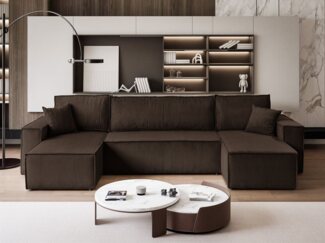 Lookway Wohnlandschaft CARLOS U CORD Gepolstertes Sofa in U-Form, Schlaffunktion