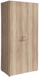 Drehtürenschrank Bassum / Base 2 , Holzwerkstoff, Kunststoff , Holzfarben , 80 x 177 x 52 cm