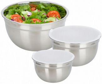 Koopman Schüssel Salatschüssel Rührschüssel Edelstahl 550/850/1350ml 3er Set, Edelstahl, (3-tlg), 3 Größen, Rostfrei, Inkl. Deckel, Langlebig