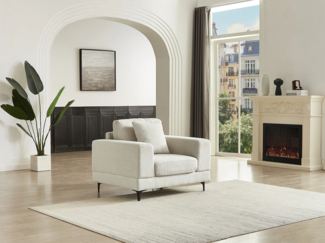 Vente-unique - Sessel - Strukturstoff - Beige - JAMOLO