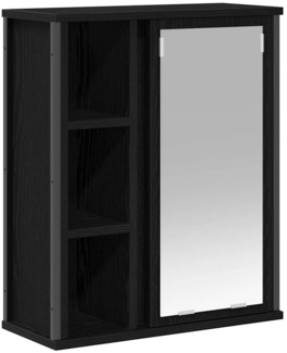 vidaXL Bad-Wandschrank mit Spiegel Schwarz Eichen-Optik 50x21x60 cm 861902